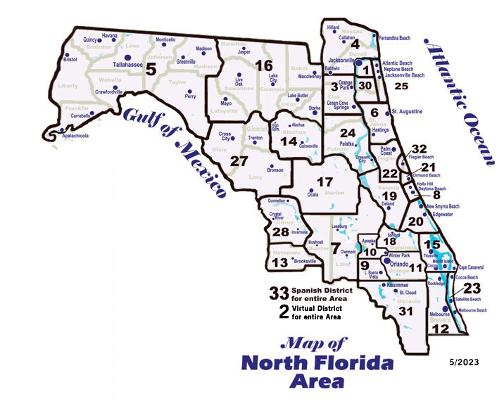 Mapa del área del norte de Florida
